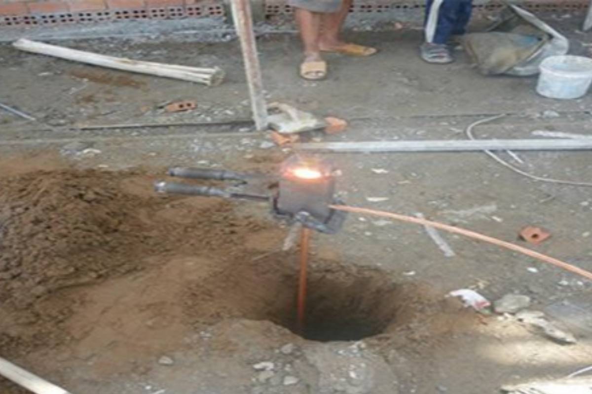 xác định vị trí lắp đặt cọc tiếp địa