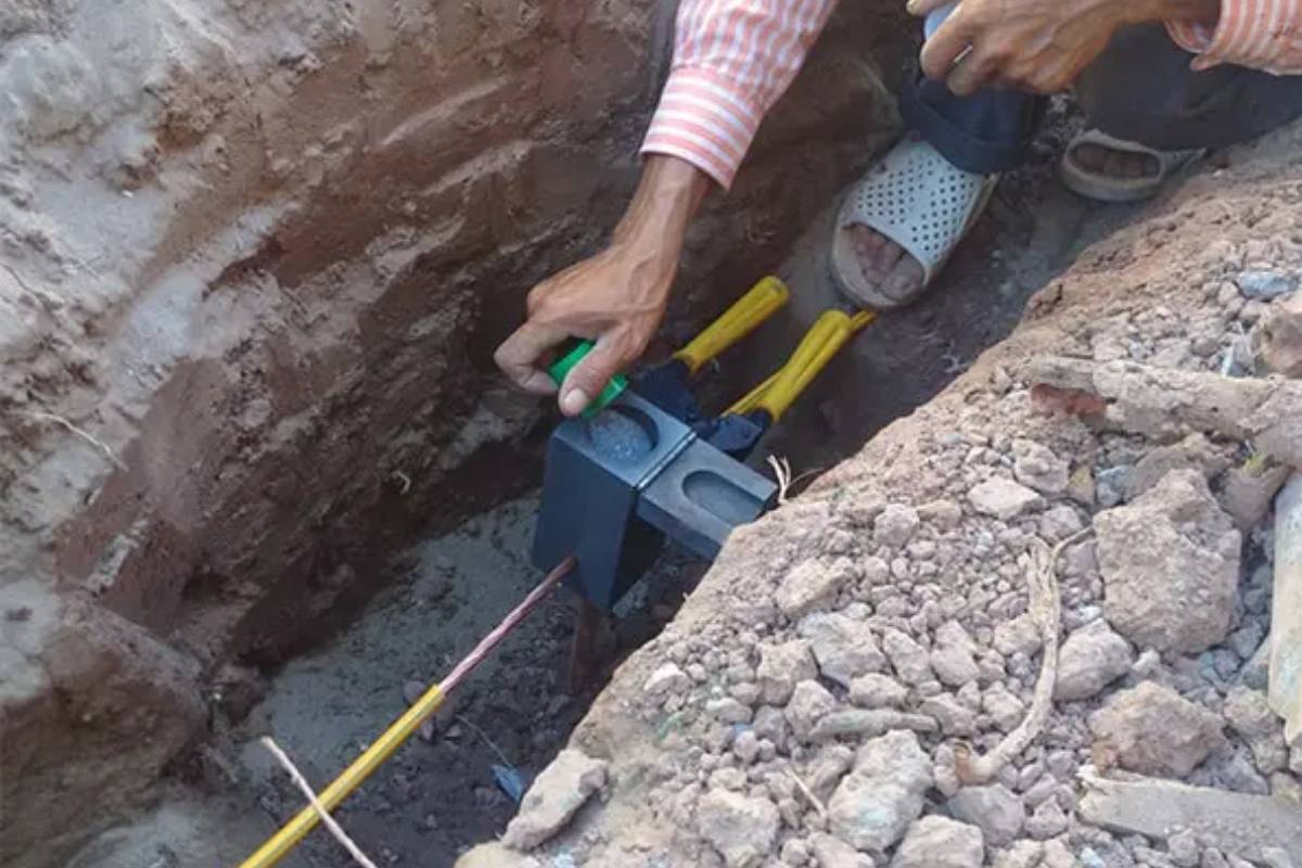 xác định vị trí lắp đặt cọc tiếp địa
