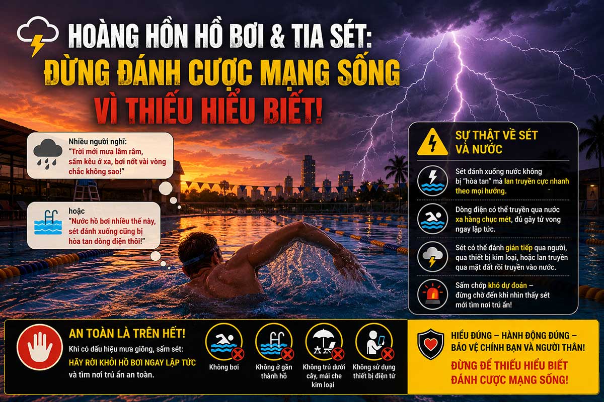 Hồ Bơi Có Nguy Hiểm Khi Trời Có Sấm Sét?